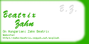 beatrix zahn business card